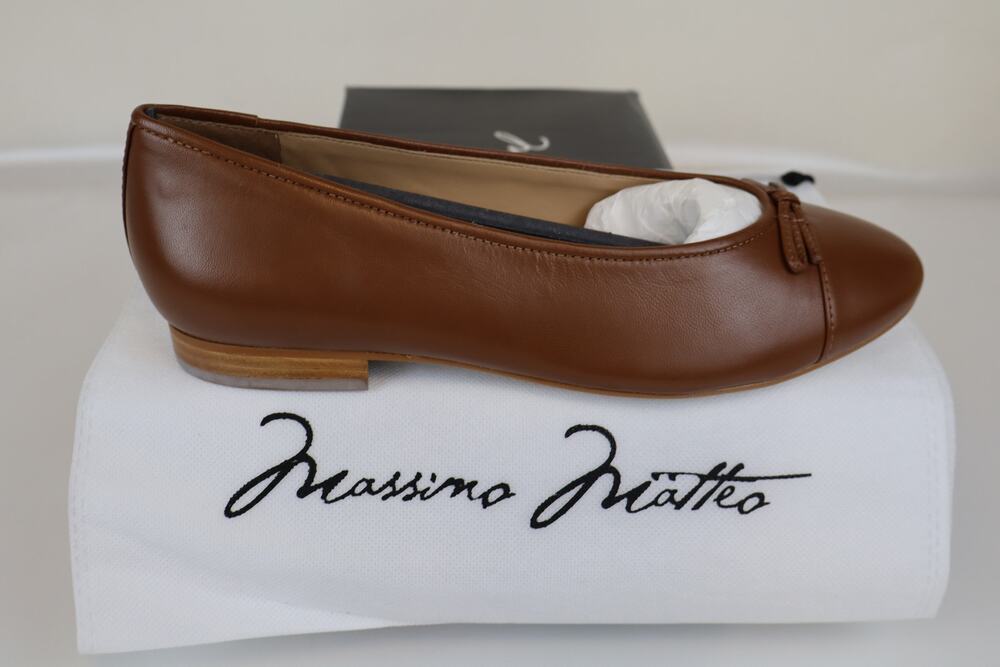 Massimo Matteo Domenique Ballerina Women's Caramel Brown Leather Size 8M